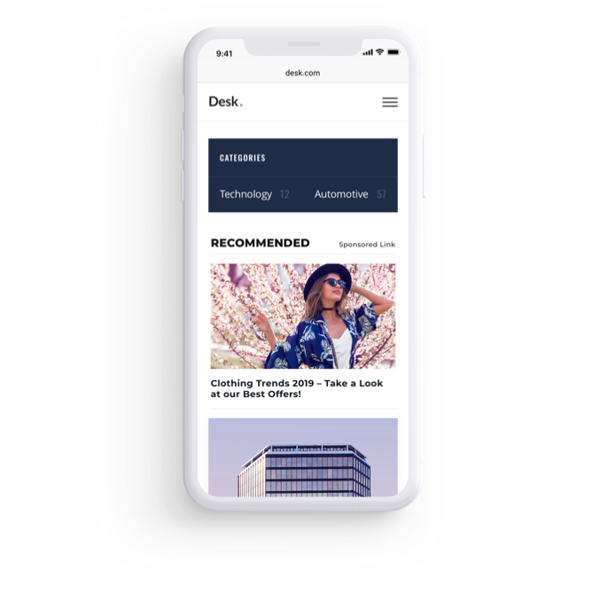 Native and Display Ad formats mobile